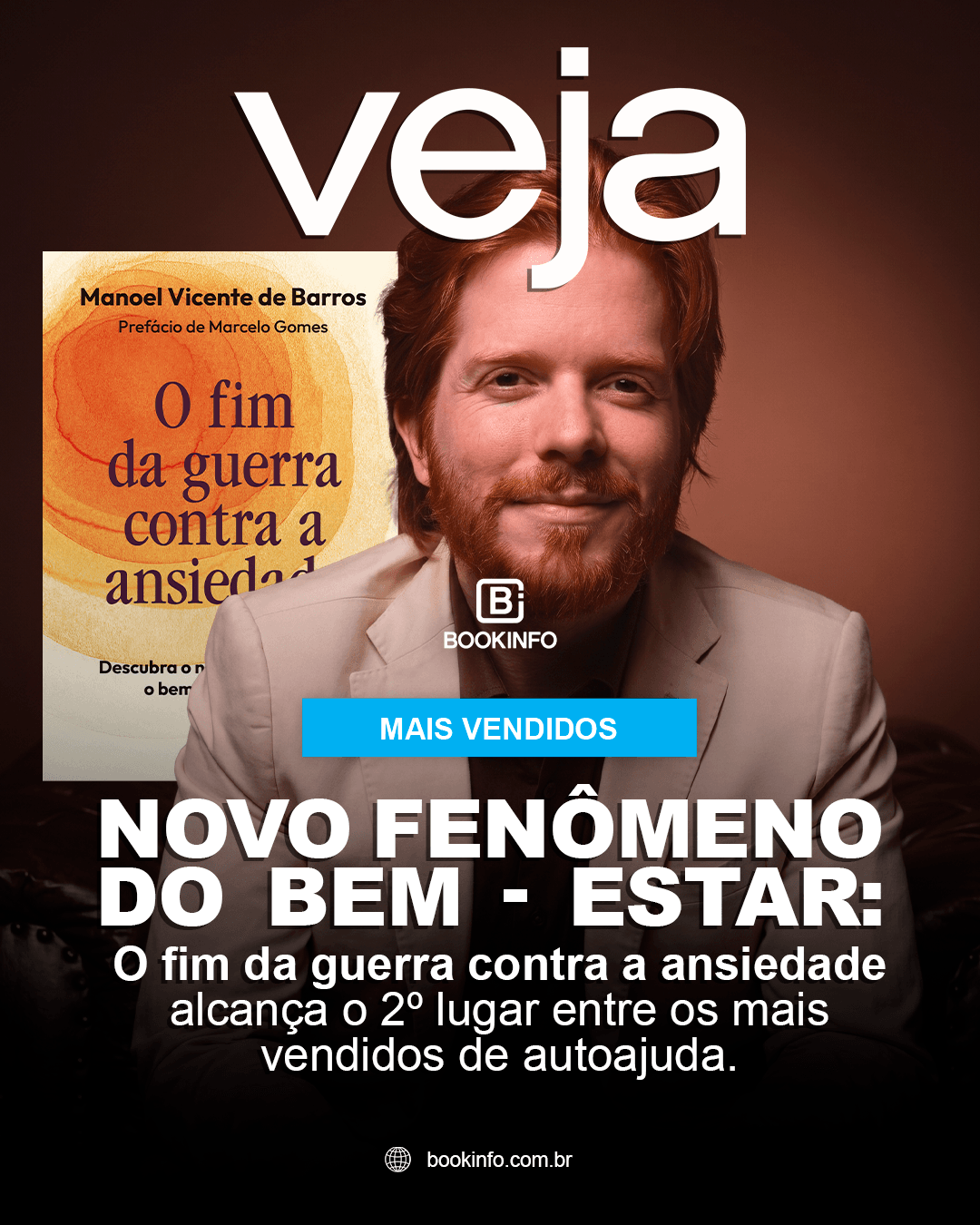 O Fim da Guerra Contra a Ansiedade estreia em 2º lugar e reforça tendência de bem-estar na lista da Veja